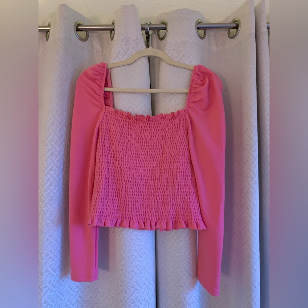 Glamorous Size US 6 Pink Long Sleeve Top